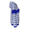 White Smoke Buffalo football tartan plaid Women's Borg Fleece Hoodie With Half Zip