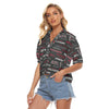 atlanta-falcons-womens-v-neck-shirts red black football outfit fabric close-up