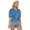 carolina-panthers-womens-v-neck-shirts black blue football fabric breathable detail