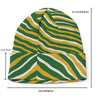 White Smoke Green Bay football yellow green zebra Knitted Hat