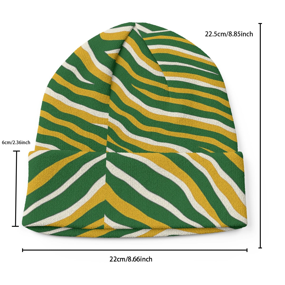 Green Bay football yellow green zebra Knitted Hat