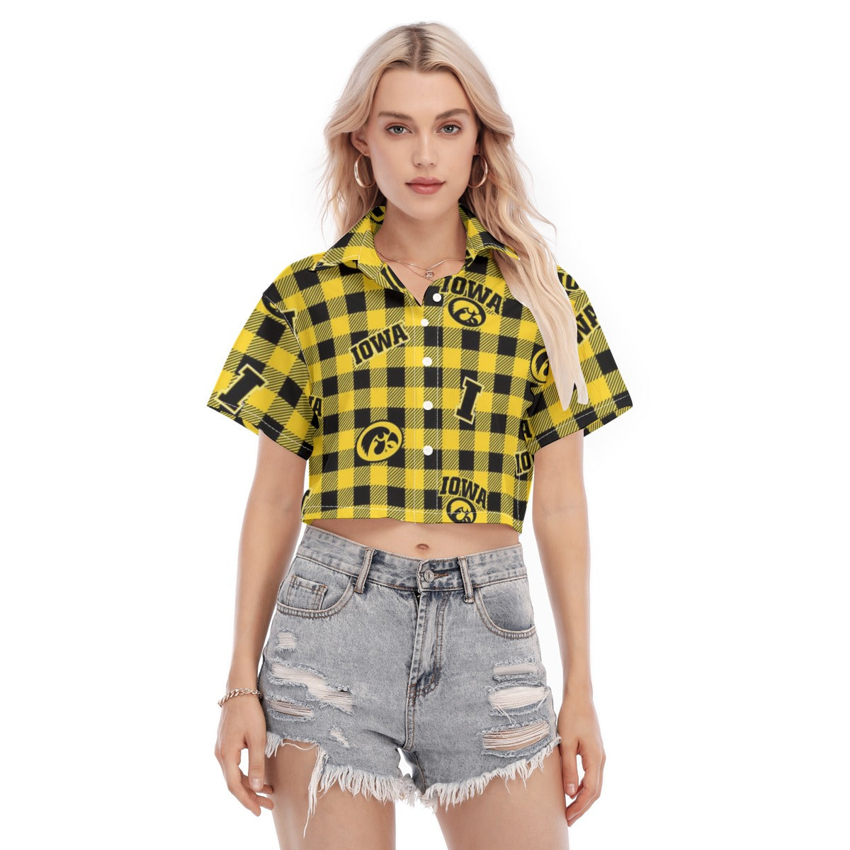 Iowa Hawkeyes Women's Cropped Shirt - Big Ten football apparel varsity sportswear product image 1.0