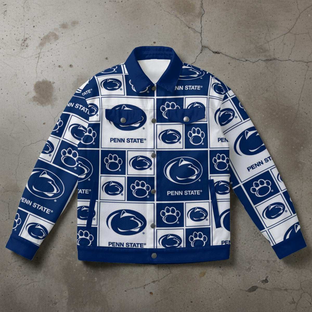 Penn State - Nittany Lions Unisex Collared Jacket White varsity sports apparel