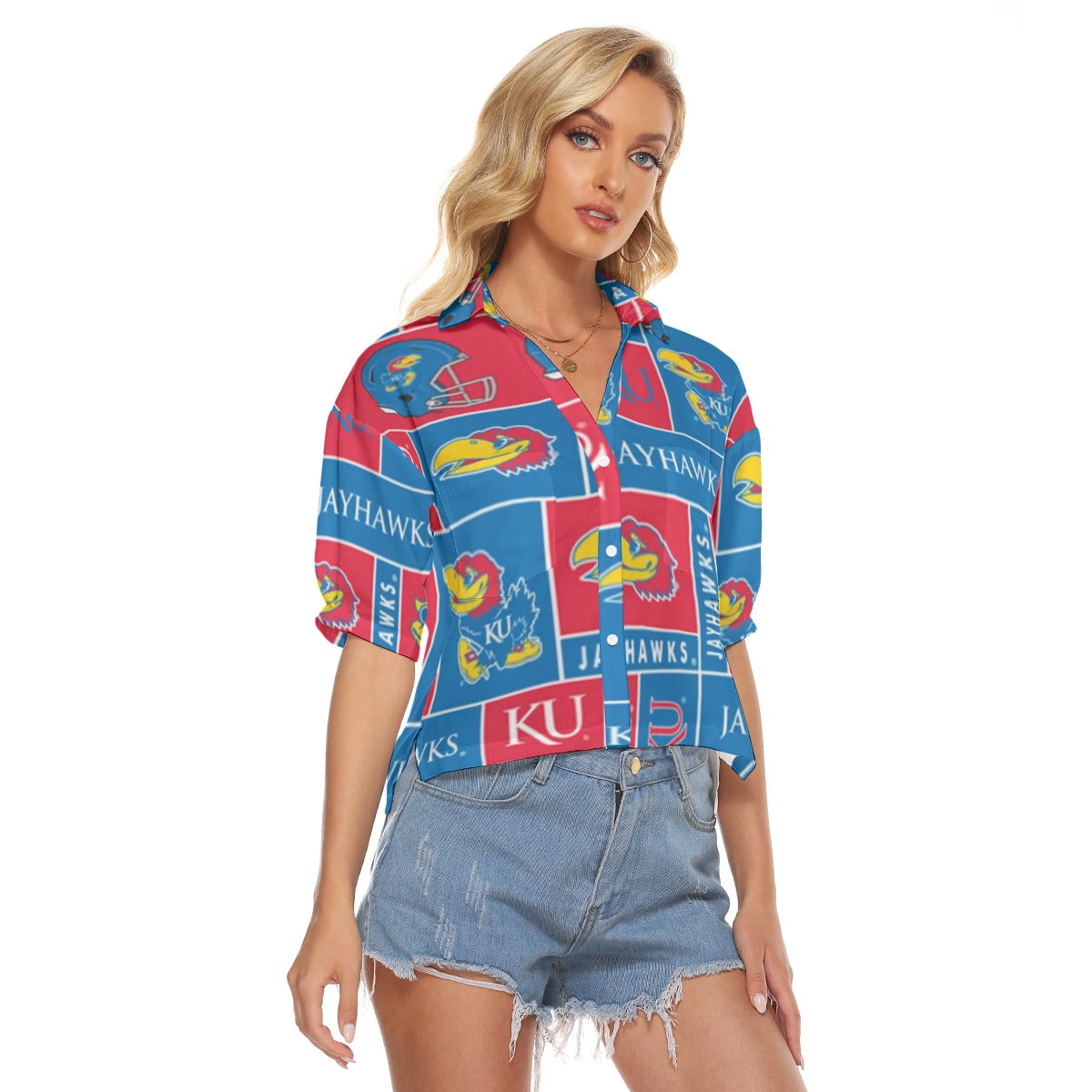 Kansas Jayhawks Women's V-neck Shirts varsity sportswear product image 2.0