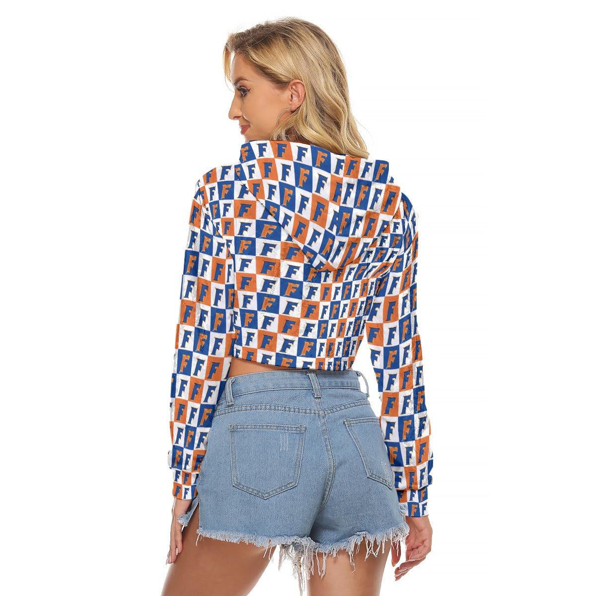 Florida - Gators Women's Crop Top Hoodie|Velvet - college football fan apparel sportswear product image 4.0