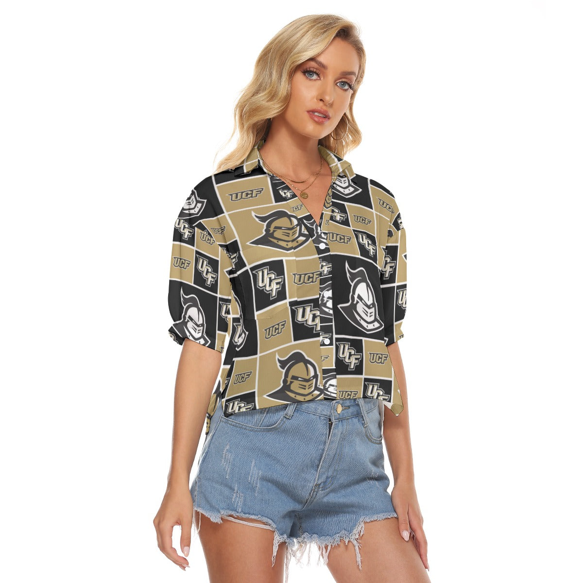 Central Florida - Knights Women's V-neck Shirts White varsity game day apparel
