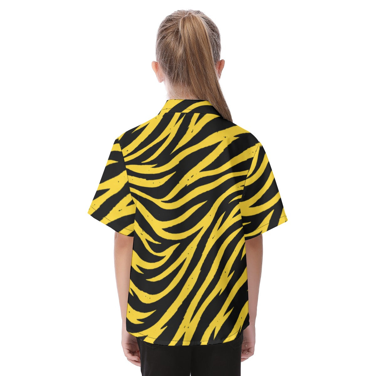 Pittsburgh Football Yellow Black Zebra Kid's Hawaiian Vacation Shirt