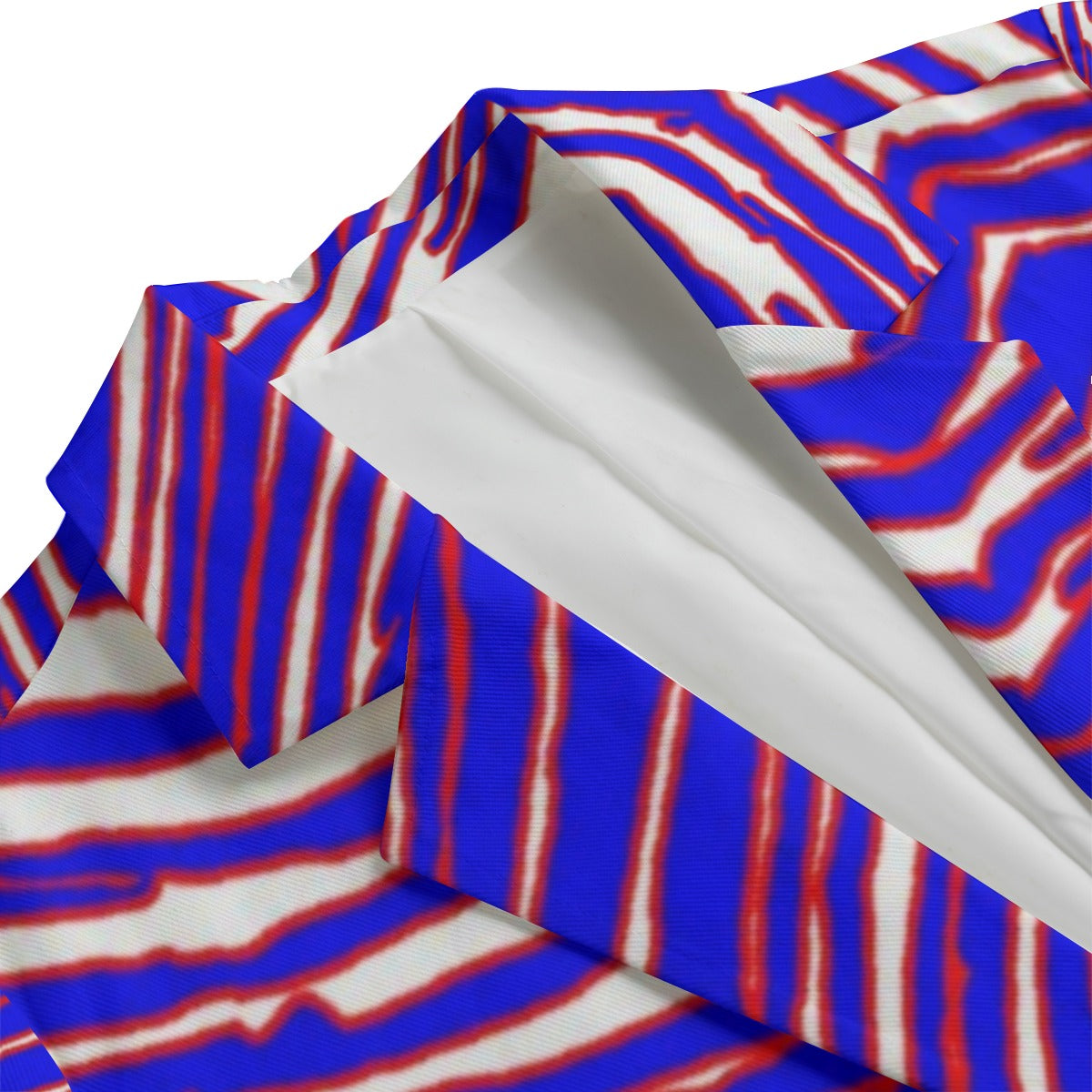 Buffalo-Inspired Retro Game Day Women’s Blazer | 245GSM Cotton  Zebra blue, red, and white tones