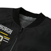 Black Pittsburgh 412 Steel City Varsity Bomber Jacket