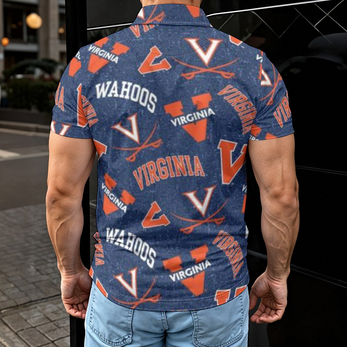 Virginia Cavaliers Men's Polo Shirt White sports streetwear apparel