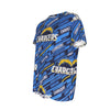 los-angeles-chargers-short-sleeve-t-shirt powder blue yellow football back view game day look
