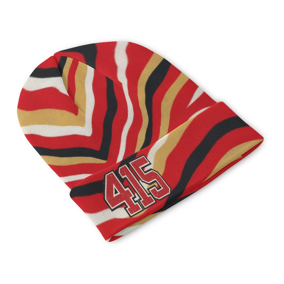 San Francisco 415 Zebra Beanie – Game Day Streetwear Essential
