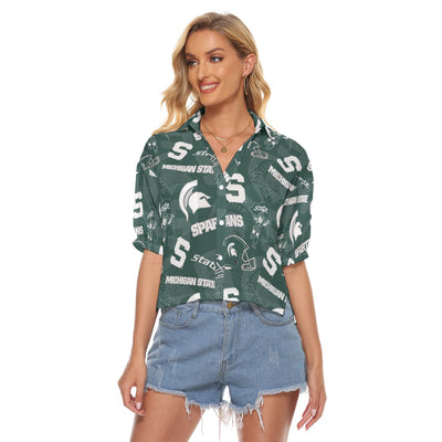 Michigan State Spartans Women's V-neck Shirts - Big Ten football apparel varsity sportswear product image 1.0