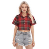 red black plaid women football fashion top