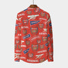 Arsenal FC Men's Stand Collar Shirt With Long Sleeve|110GSM Imitation Flax