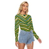 White Smoke Green Bay Football Yellow Green Women’s Stretchable Long Sleeve Top – Game Day Streetwear