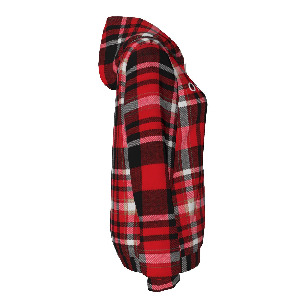 Ohio State Tartan Plaid Women's Borg Fleece Hoodie With Half Zip