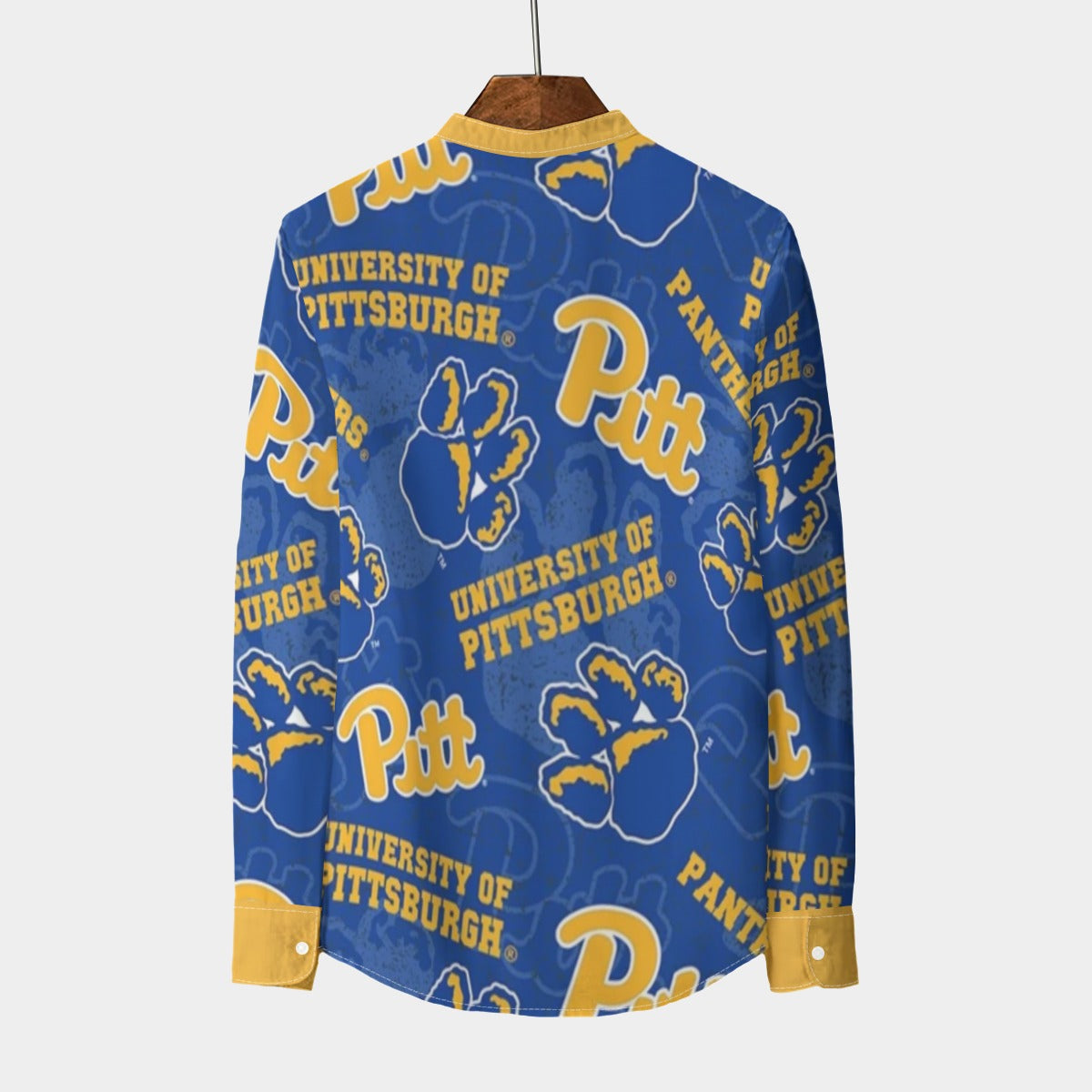 Pittsburgh Panthers Stand Collar Shirt With Long Sleeve|110GSM Imitation Flax streetwear fashion product image 2