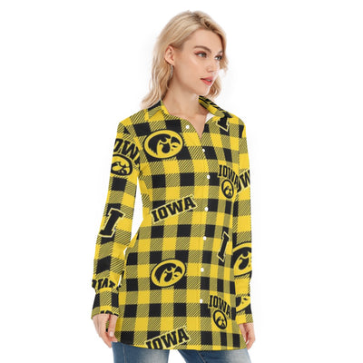 Iowa Hawkeyes Women's Long Shirt - Big Ten football apparel varsity sportswear product image 2.0