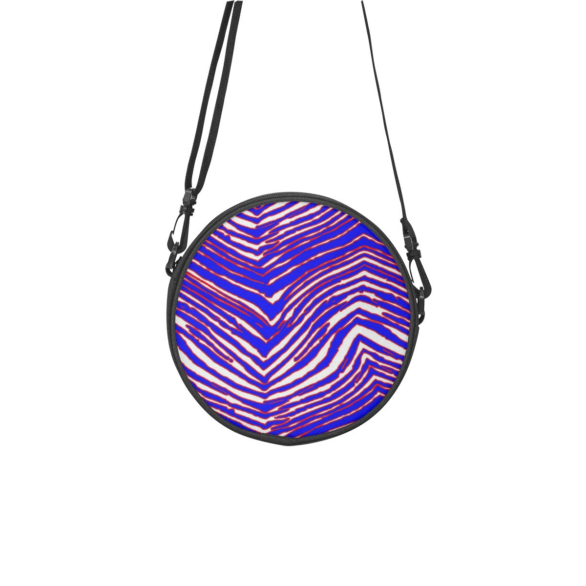 White Smoke Round Satchel Bags – Red Blue White Zebra Game Day Style