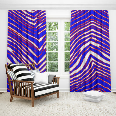 Buffalo football Curtains with Hooks (Large Size) – Red Blue White Zebra Game Day Style – fan gear, lightweight game day shirt, image 1.0