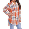 auburn tigers tartan plaid orange navy women's shirt with long sleeve(plus size) women tartan plaid game day shirt