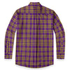 White Smoke Louisiana State University  Men's Casual Lapel Long Sleeve Shirt|125GSM Cotton