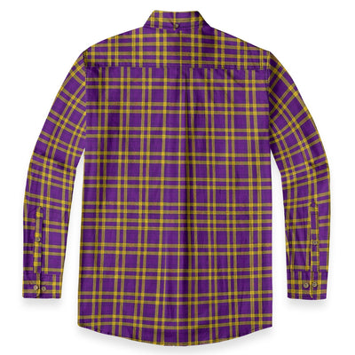 White Smoke Louisiana State University  Men's Casual Lapel Long Sleeve Shirt|125GSM Cotton