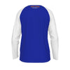 Midnight Blue New York Baseball Blue Raglan Shirt with White Sleeves – Long Sleeve Game Day Tee