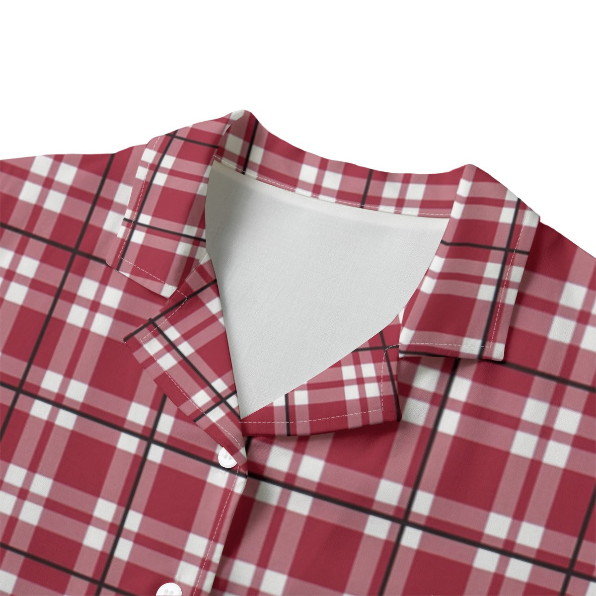 Alabama Crimson Tide Tartan Plaid Crimson White Women's Hawaii Shirt | Rayon streetwear fashion product image 4