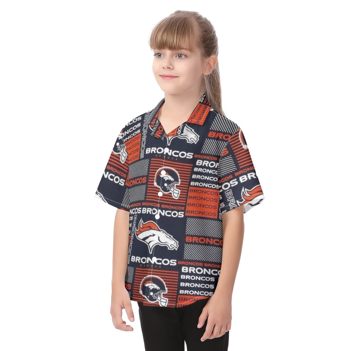Denver Broncos Kid's Hawaiian Vacation Shirt streetwear fashion product image 3