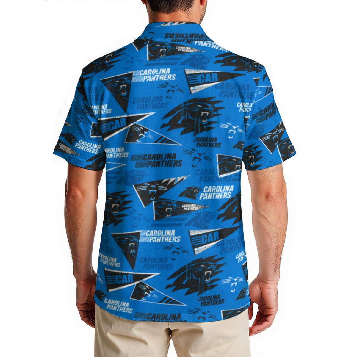 carolina-panthers-mens-hawaiian-shirt-150gsm black blue football fabric breathable detail