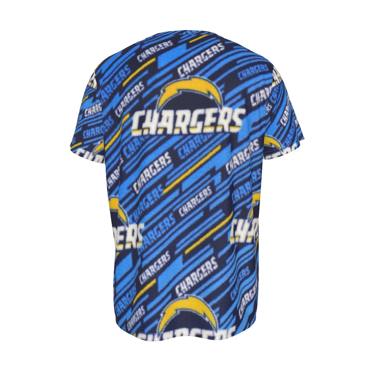 los-angeles-chargers-short-sleeve-t-shirt powder blue yellow football fabric breathable detail
