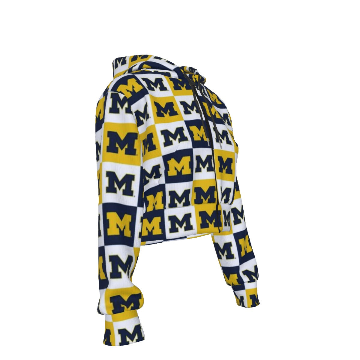 Michigan Football Women’s Crop Top Hoodie With Zipper Closure – Cropped Zip-Up Game Day S