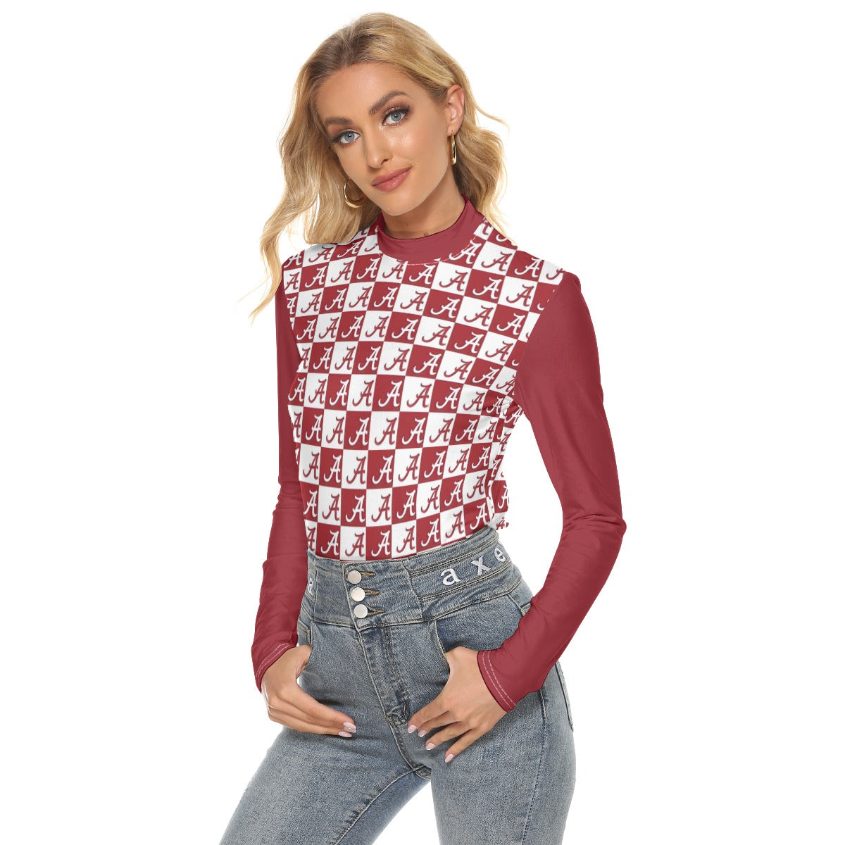 Alabama - Crimson Tide Women's Stretchable Turtleneck Top White varsity sports apparel
