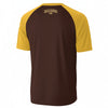 Dark Slate Gray San Diego 619 Baseball Style T-Shirt – Brown and Mustard Yellow Retro Streetwear