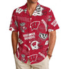 Wisconsin Madison Badgers Men's Hawaiian Shirt|150GSM - Badgers football tee varsity sportswear product image 1.0