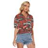 cleveland-browns-womens-v-neck-shirts brown orange football outfit detail