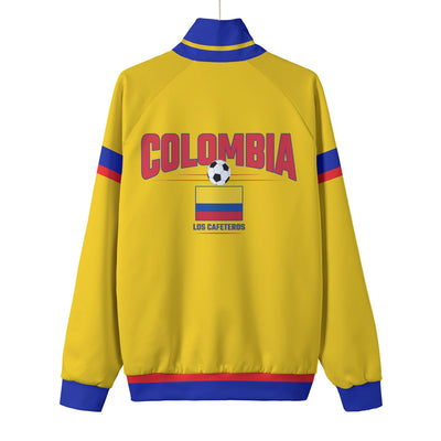 White Smoke Colombia Football Track Jacket – Retro National Style Zip-Up Jacket