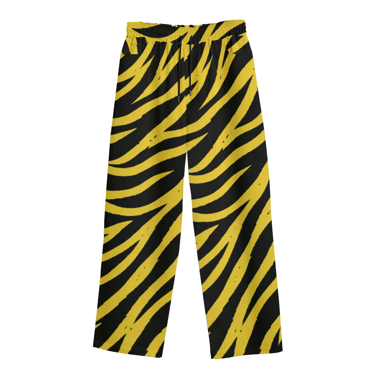 Pittsburgh Football Yellow Black Zebra Unisex Straight Casual Pants | 245GSM Cotton – breathable comfort wear, nfl fan apparel, image 1.0