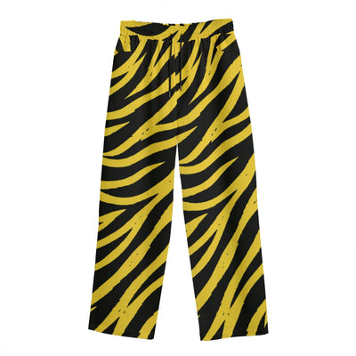 Pittsburgh Football Yellow Black Zebra Unisex Straight Casual Pants | 245GSM Cotton – breathable comfort wear, nfl fan apparel, image 1.0
