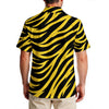White Smoke Pittsburgh Football Yellow Black Zebra Men's Hawaiian Shirt|150GSM