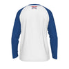 Lavender Chicago Northside Baseball Shirt – White and Blue Long Sleeve Raglan Tee Est 1876