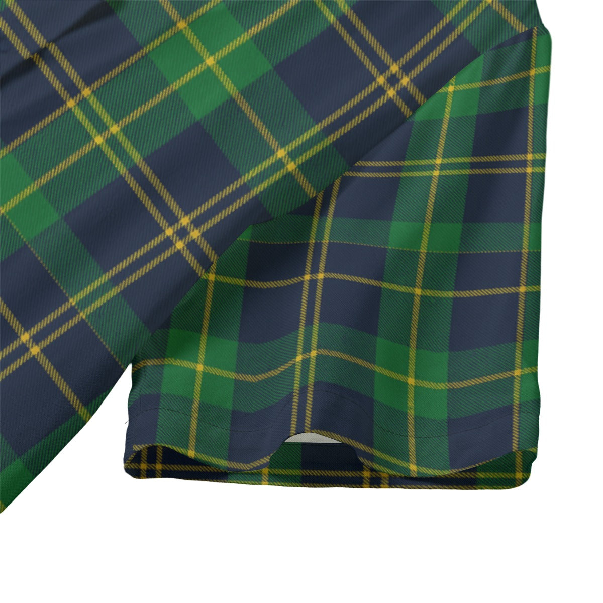 Notre Dame Fighting Irish Green Navy Gold Plaid Womens Hawaii Shirt Rayon 8 green navy gold plaid women fashion apparel