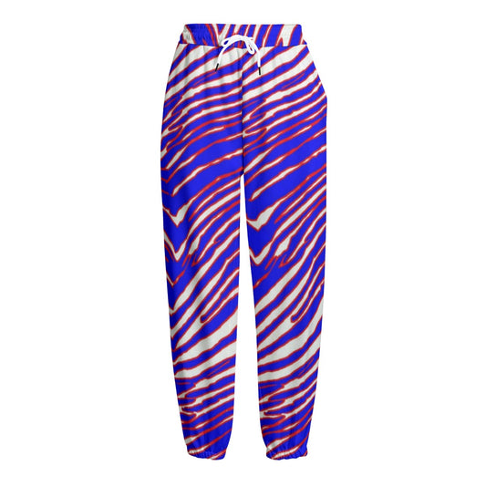 Buffalo football Unisex Knitted Fleece Pants – Red Blue White Zebra Game Day Style