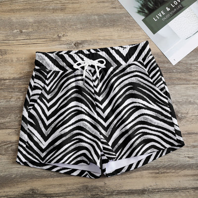 Las Vegas Football Zebra Women’s Casual Shorts – Black and White Game Day Streetwear – casual fan outfit, sportswear style, image 1.0