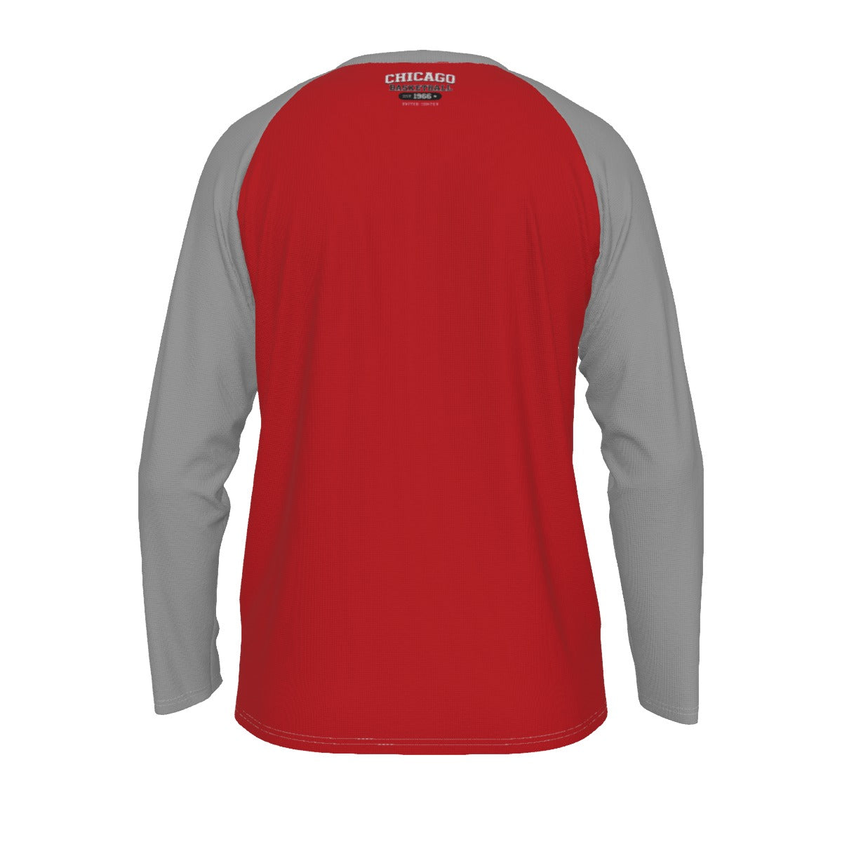 Firebrick Chicago Basketball Red and Gray Shirt – Est 1966 United Center Long Sleeve Raglan Tee