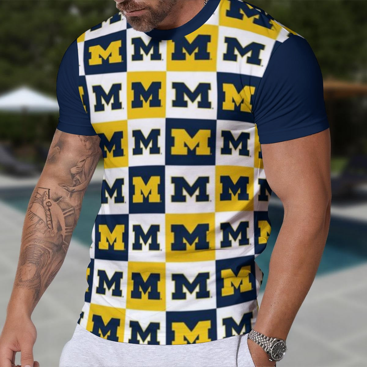 Michigan - Wolverines Eco-friendly  Print Men's Short Sleeve T-shirt White varsity sports apparel