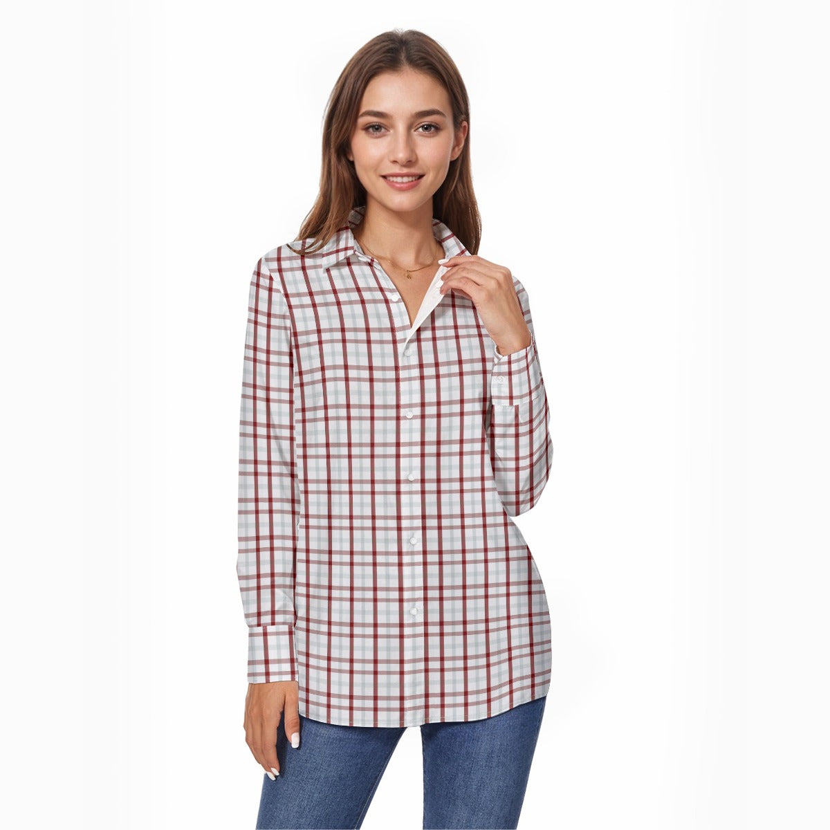 kansas jayhawks tartan plaid oversized button up women shirt indiana hoosiers tartan plaid oversized button up women shirt women's comfort shirt with button|125gsm cotton women tartan plaid game day fashion