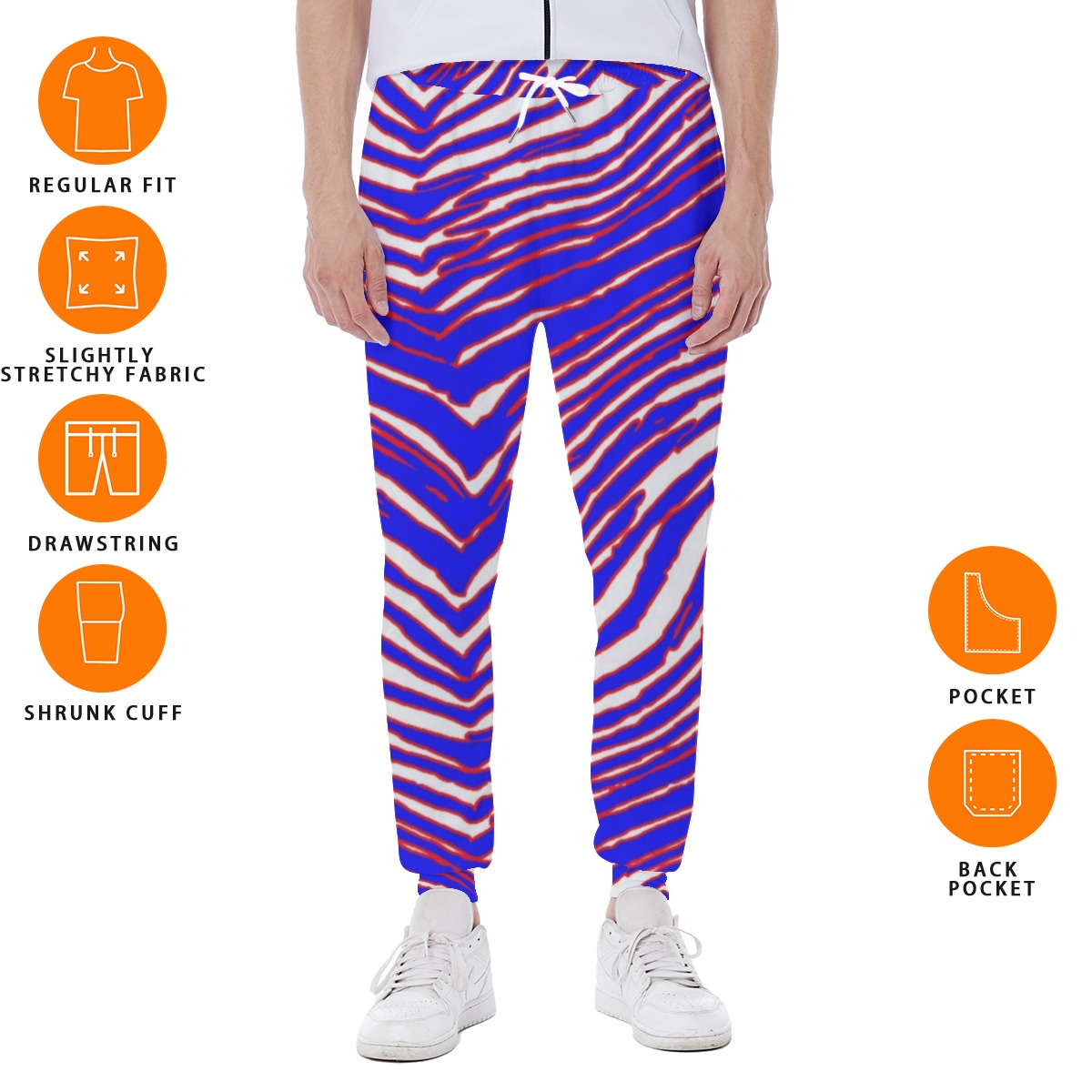 White Smoke Buffalo football zebra game day  Men's Sweatpants